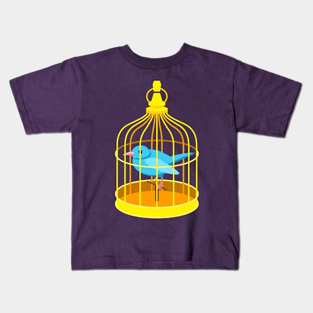 Blue Bird Lamentation Kids T-Shirt by Maxigregrze